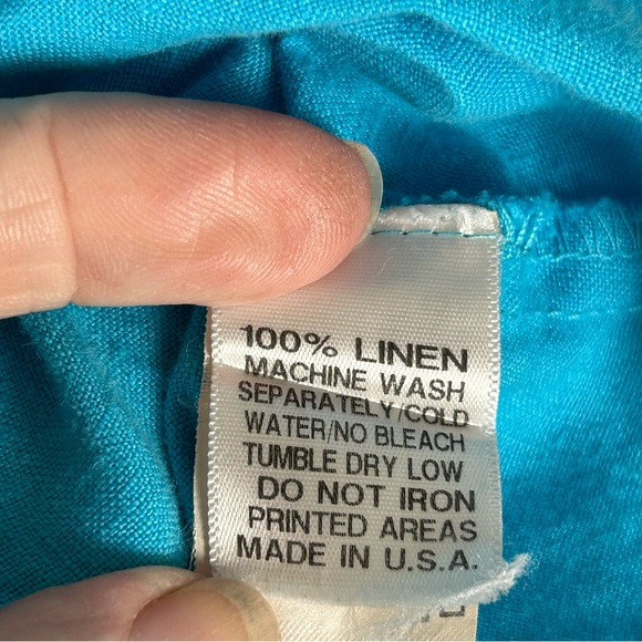 Soft Surroundings Women’s Sz M 100% linen, oversize shirt Preppy Bohemian flowy - Picture 5 of 8